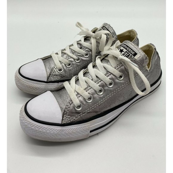 CONVERSE All Star Ox Gunmetal Silver Low Top Classic Sneakers M 5 / W 7 - Picture 1 of 10